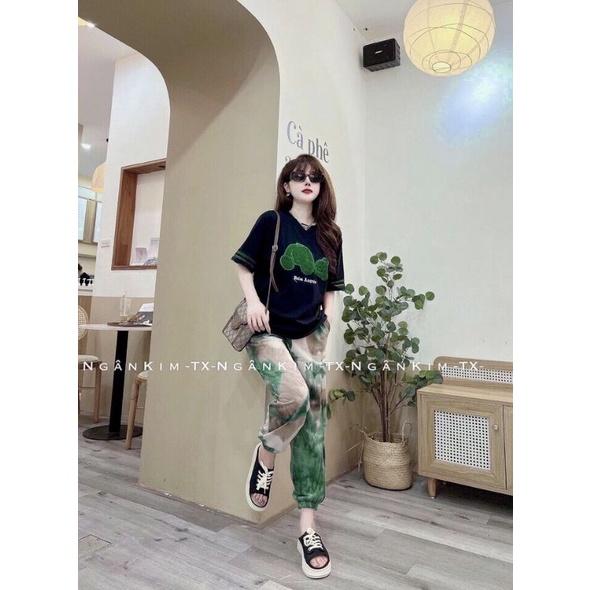 Bộ đồ nữ form rộng thêu loho nhập quảng châu đẹp xuất sắc