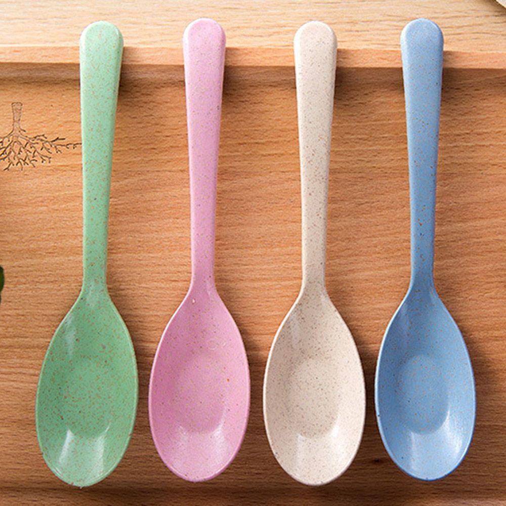 ☆YOLA☆ Eco Friendly Wheat Straw Kitchen Tableware Soup Spoon Portable New Flatware Kids Long Handle