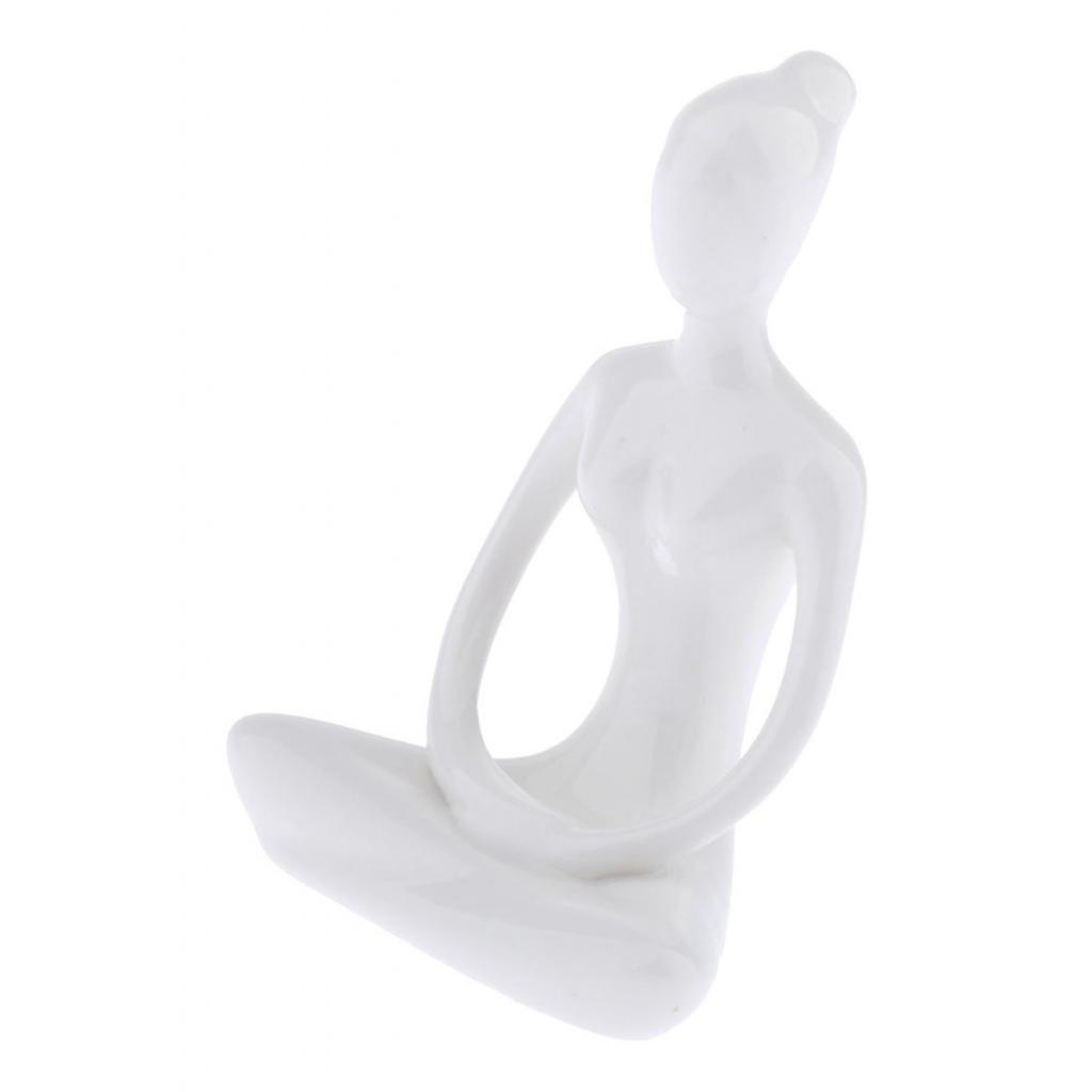 2X Ceramic Yoga Figure Ornament Statue Sculpture Zen Garden Desk Decor Style-03