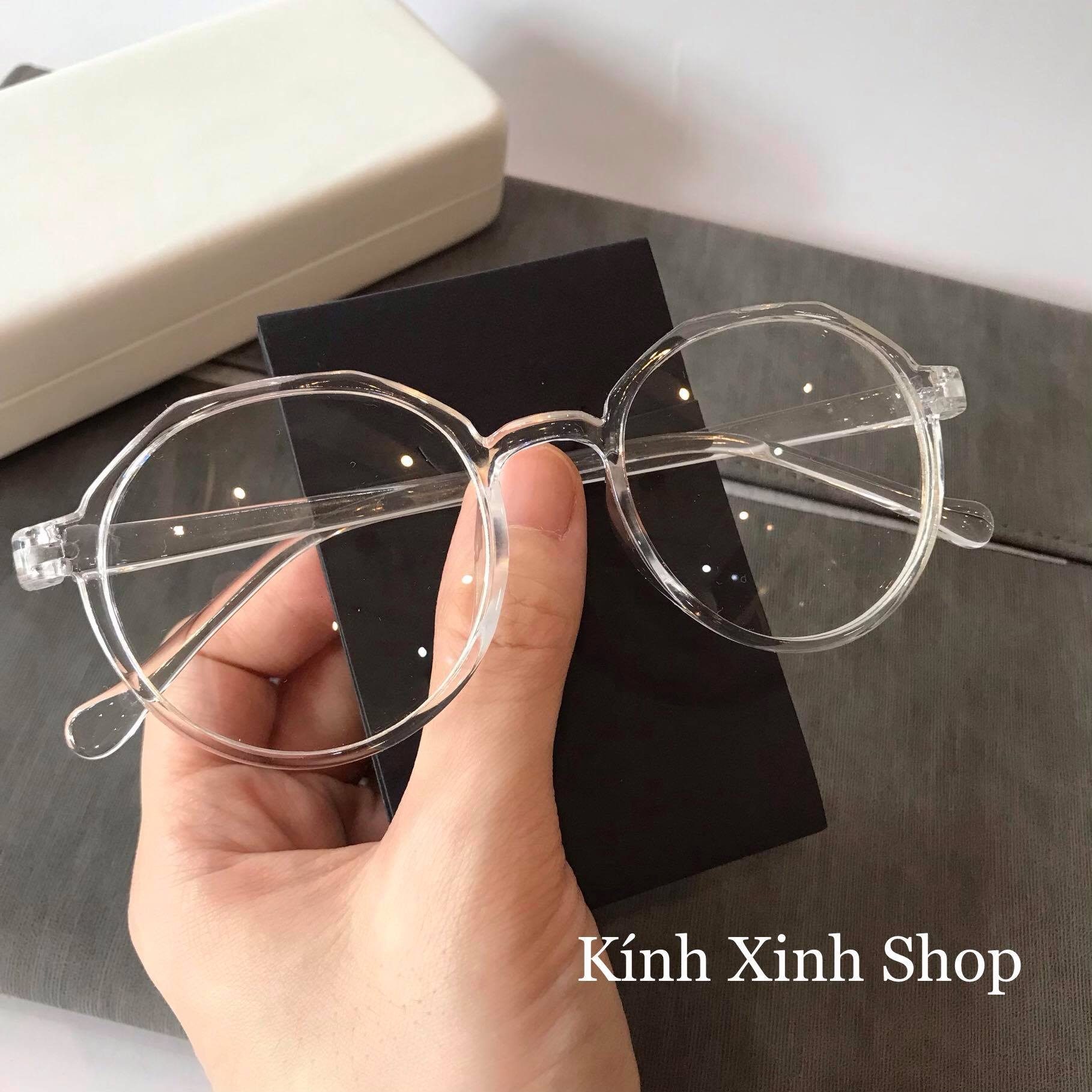Kính Giả Cận, Gọng Kính Cận Nam Nữ Mắt Tròn Nhựa Dẻo Nhẹ Không Độ Hàn Quốc - KÍNH XINH SHOP