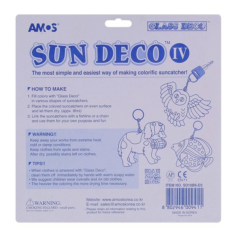 Bộ Bút Vẽ Trang Trí Amos Glass Deco Sun Deco IV SD10B6-D3