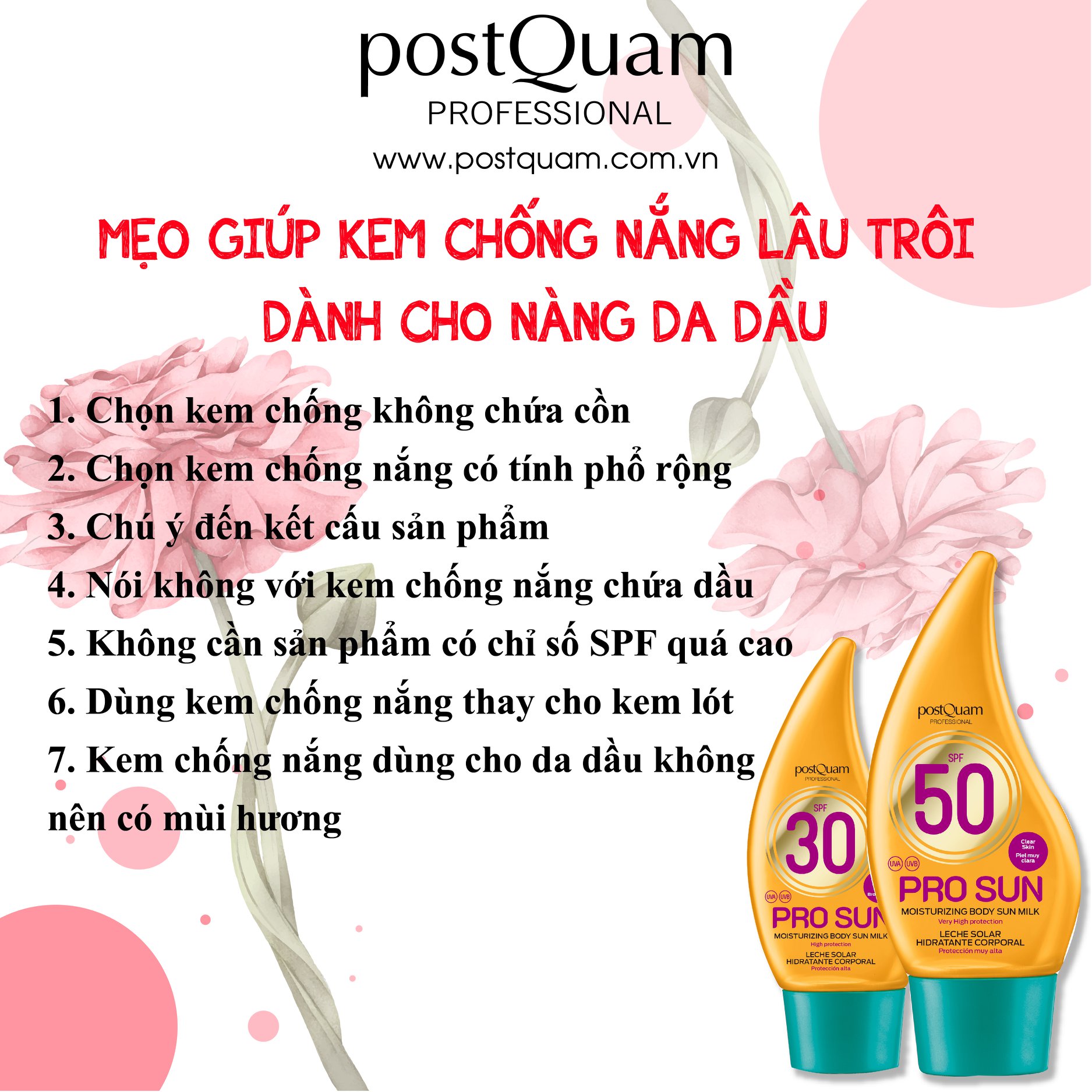 PostQuam - Kem Chống Nắng Phổ Rộng Chống Lão Hóa SPF 50