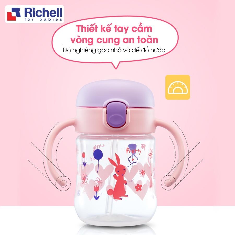 Bình ống hút chống sặc, chống đổ cho em bé tập uống RICHELL