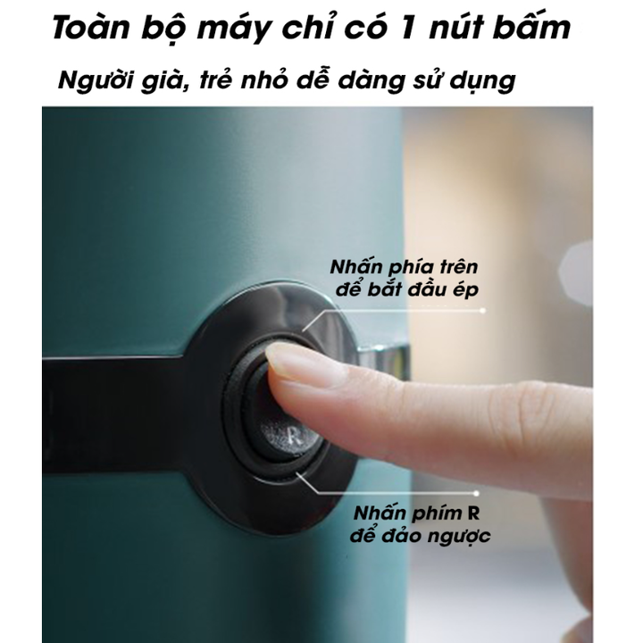 Máy ép chậm Mokkom MK-199 công suất 200W, tỷ lệ nước ép nguyên chất 97%, vượt trên 99% máy ép trái cây truyền thống-Hàng chính hãng