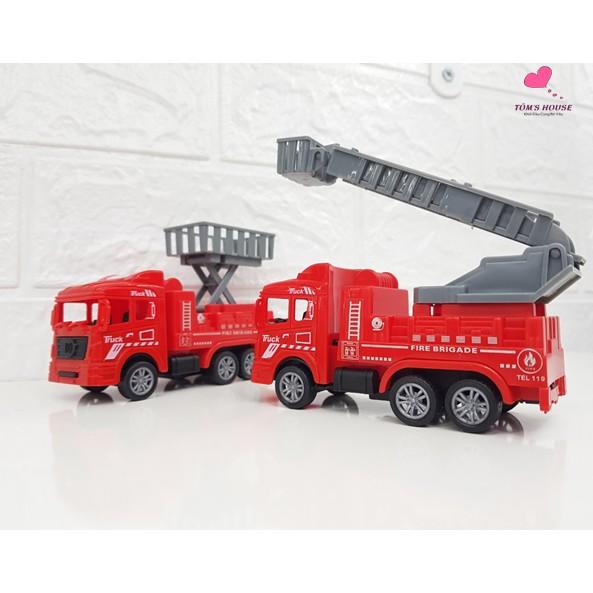 Bộ Đồ Chơi 4 Xe Ô Tô Cứu Hỏa,4 Ô Tô Công Trình Bánh Chạy Đà Cho Bé Phát Triển Tư Duy