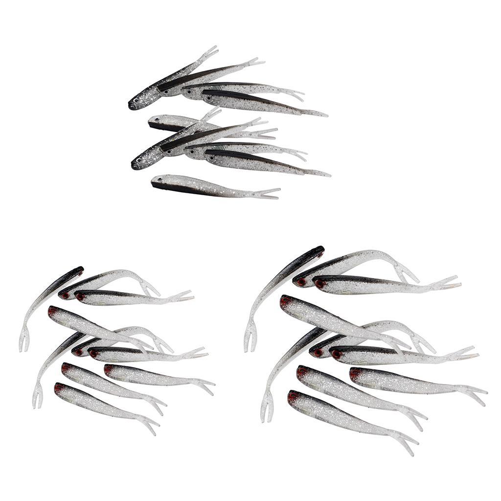 10 Pieces Artificial Soft Fishing  Baits Lifelike Fish Swimbaits 7.5cm