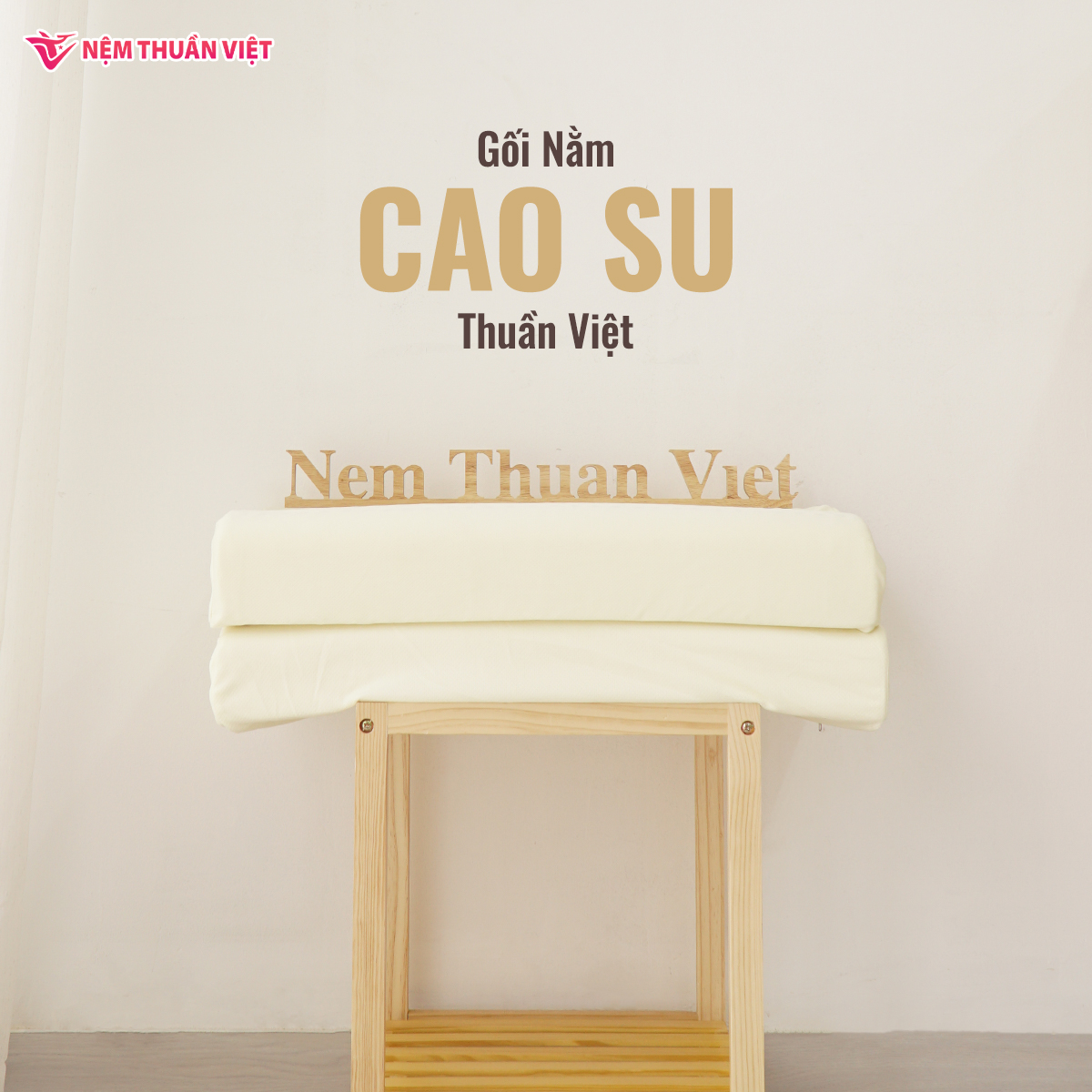 Gối Cao Su Thuần Việt Lượn Sóng Cao Cấp, 100% Cao Su Thiên Nhiên, Kháng Khuẩn, Chống Đau Mỏi Vai Gáy