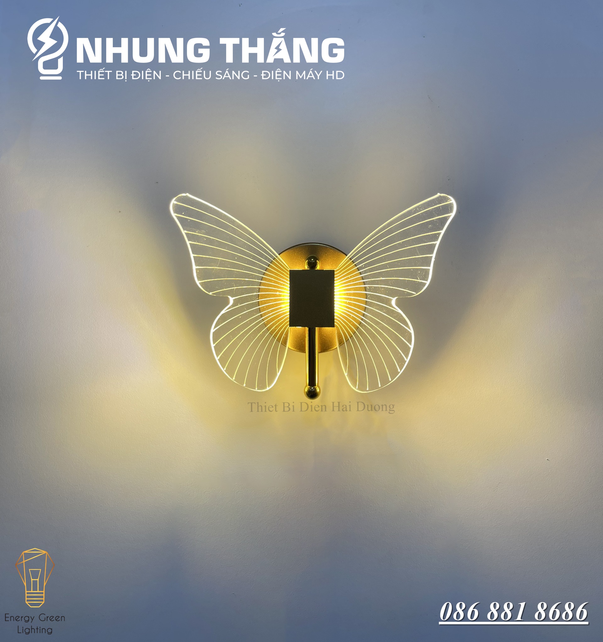 Đèn Tường LED Hình Con Bướm DT-279 Decor Vintage - 3 Chế Độ Ánh Sáng - Trang Trí Trong Nhà , Cầu Thang , Hành Lang - Có Video