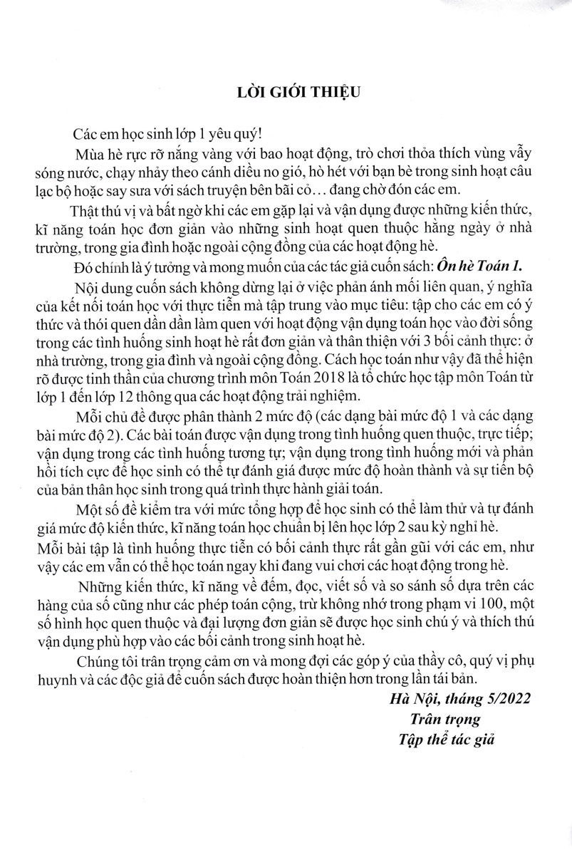 Ôn Hè Toán 1 - Kết Nối
