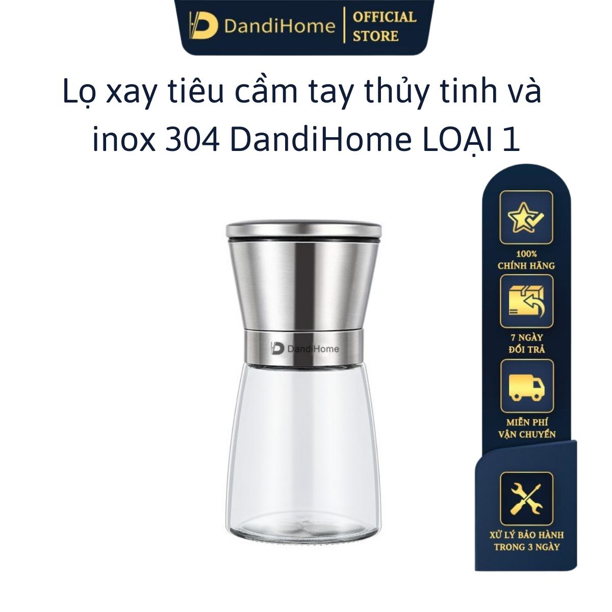 Lọ Xay Tiêu Inox 304 Dandihome Cao Cấp - Lùn Béo