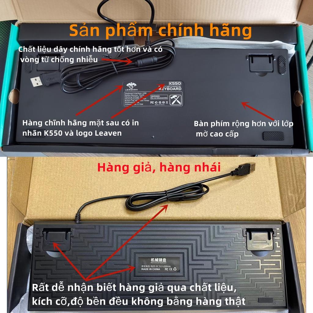 Bàn phím cơ Coputa Bàn phím cơ TKL gaming chơi game Full LED RGB K550