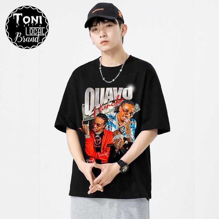 ÁO THUN Tay Lỡ QUAVO Hot Hit Local Brand Unisex Cotton 100 Form Rộng Nam Nữ