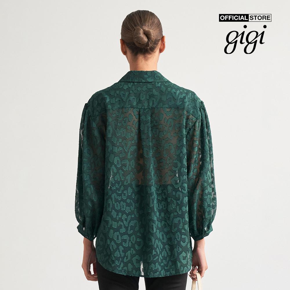 GIGI - Áo sơ mi nữ tay dài phom suông phối họa tiết da báo G1110T222228-19