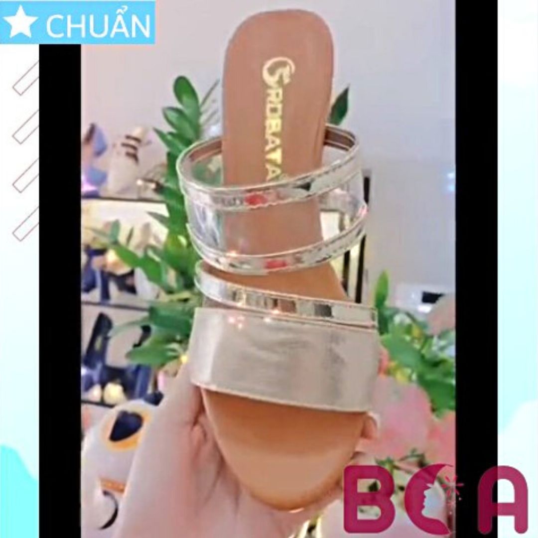 Giày cao gót nữ 7p RO518 ROSATA tại BCASHOP hở mũi, hở gót, quai ngang cực sành điệu và sang trọng - màu vàng