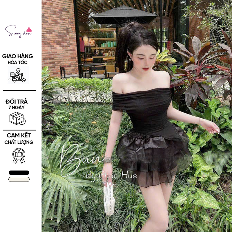 Set đầm bẹt trễ vai