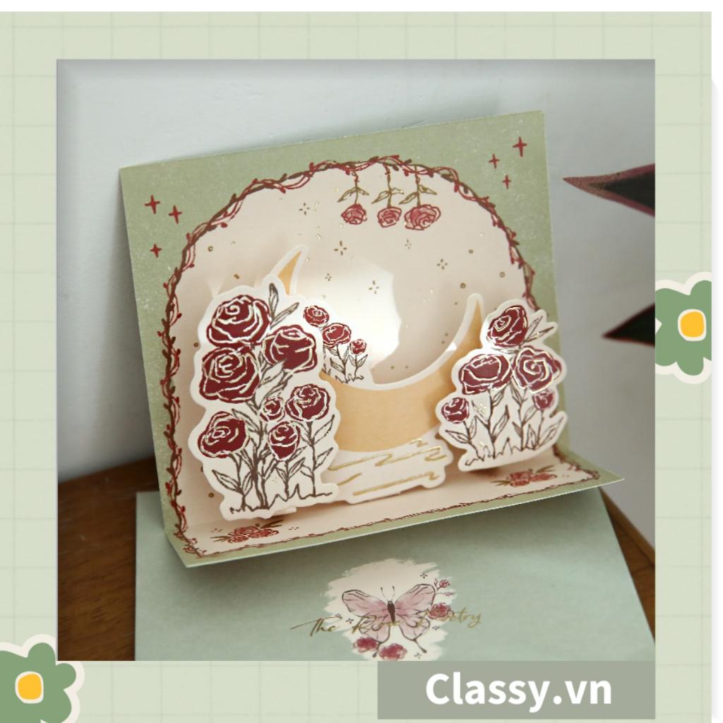 Thiệp in nổi 3D Classy phong cách vintage cổ điển Q1367