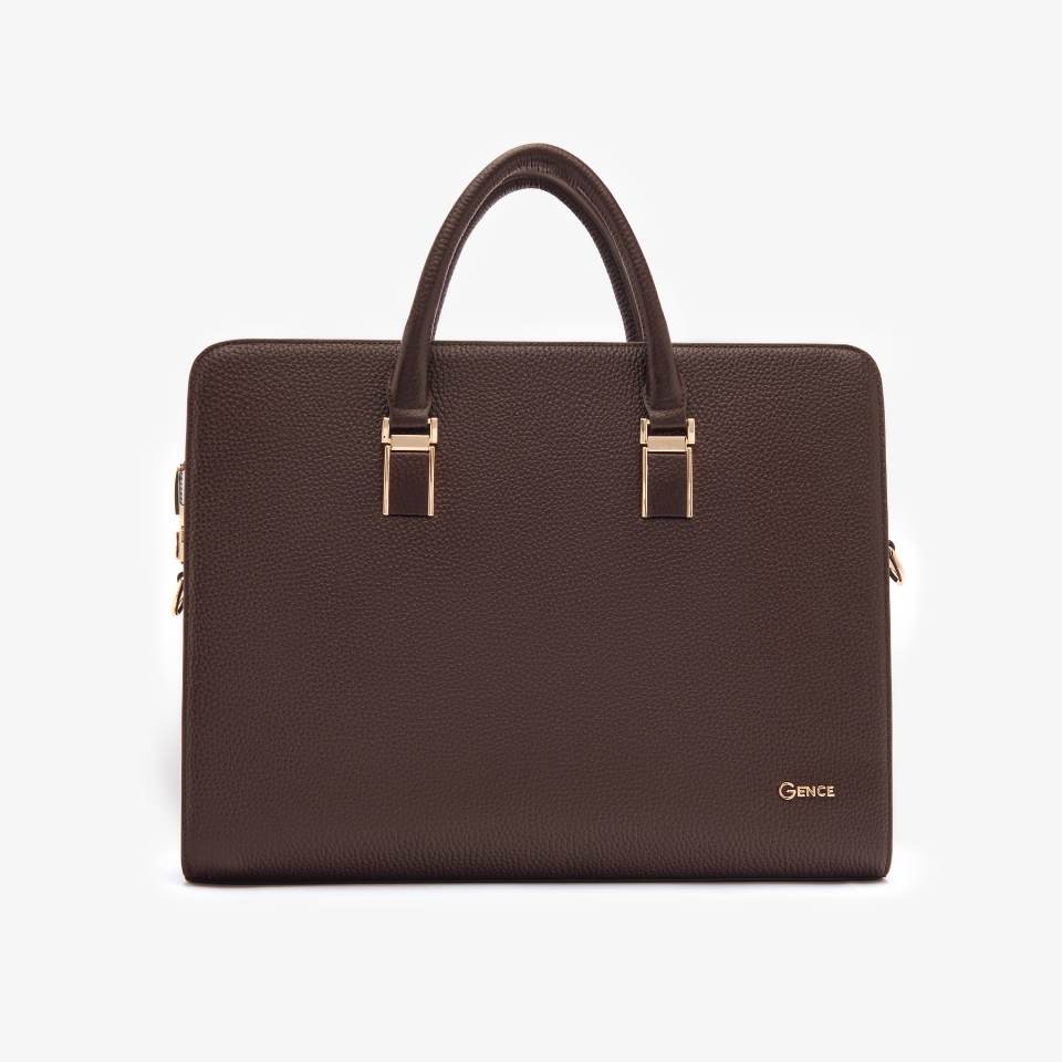 Cặp Da Doanh Nhân Túi Xách Công Sở GENCE CTS13 Da Bò Khóa Số Cao Cấp Màu Nâu