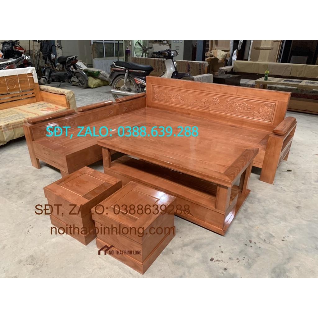 Bộ bàn ghế sofa phòng khách gỗ sồi Mỹ