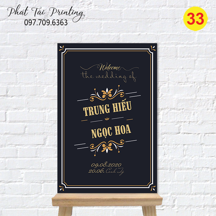 Bảng Welcome trang trí đám cưới MS 33