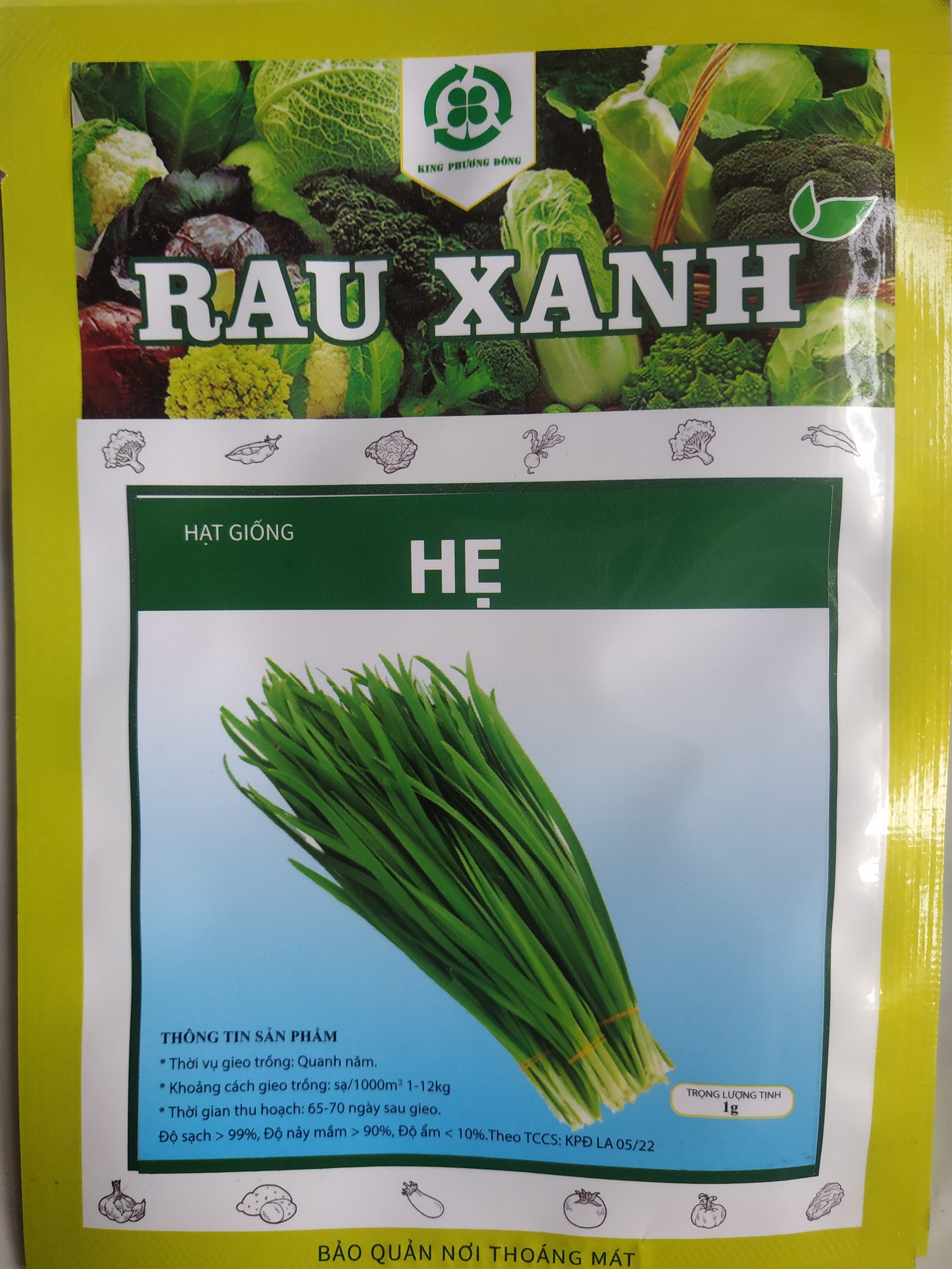 Combo 5 gói Hạt giống HẸ - gói 1 gram
