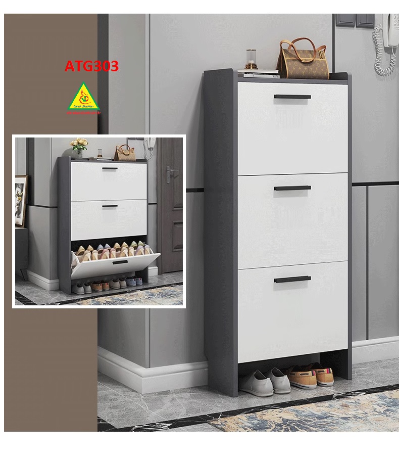 Tủ giày thông minh cánh lật, tủ giày bằng gỗ MDF ATG303
