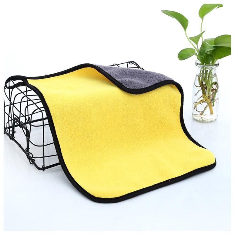Khăn lau đa năng Microfiber 30x40cm - 2 Mặt HÀNG LOẠI 1 siêu dày dặn thấm hút không rụng lông - Chuyên dụng cho ô tô