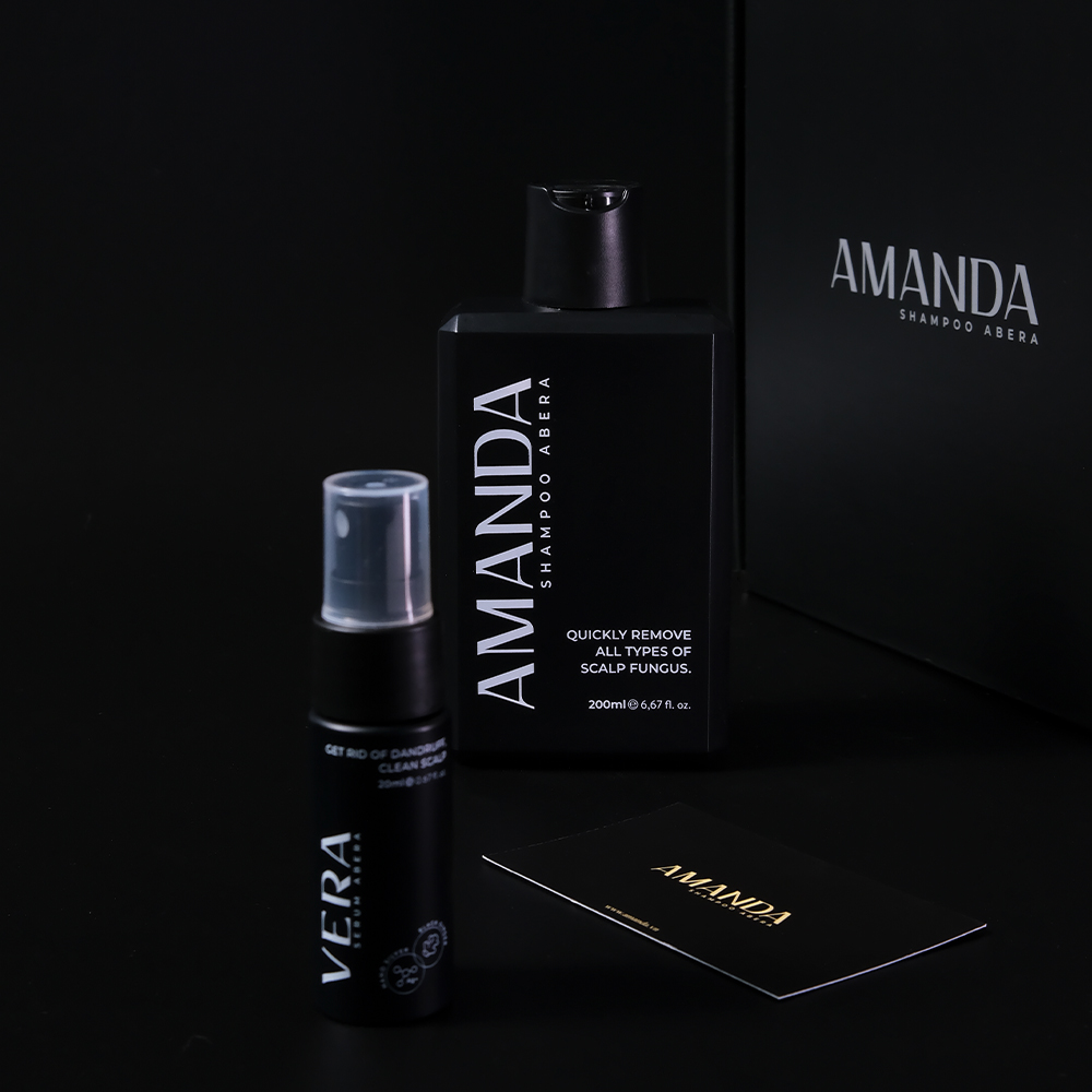 Bộ Đôi Dầu Gội Và Serum Amanda Abera - Đánh Bay Gàu Ngứa Và Nấm Da Đầu