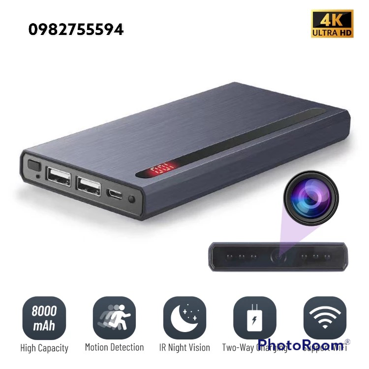 Camera sạc dự phòng H12-1080p wifi hồng ngoại kèm thẻ 32gb