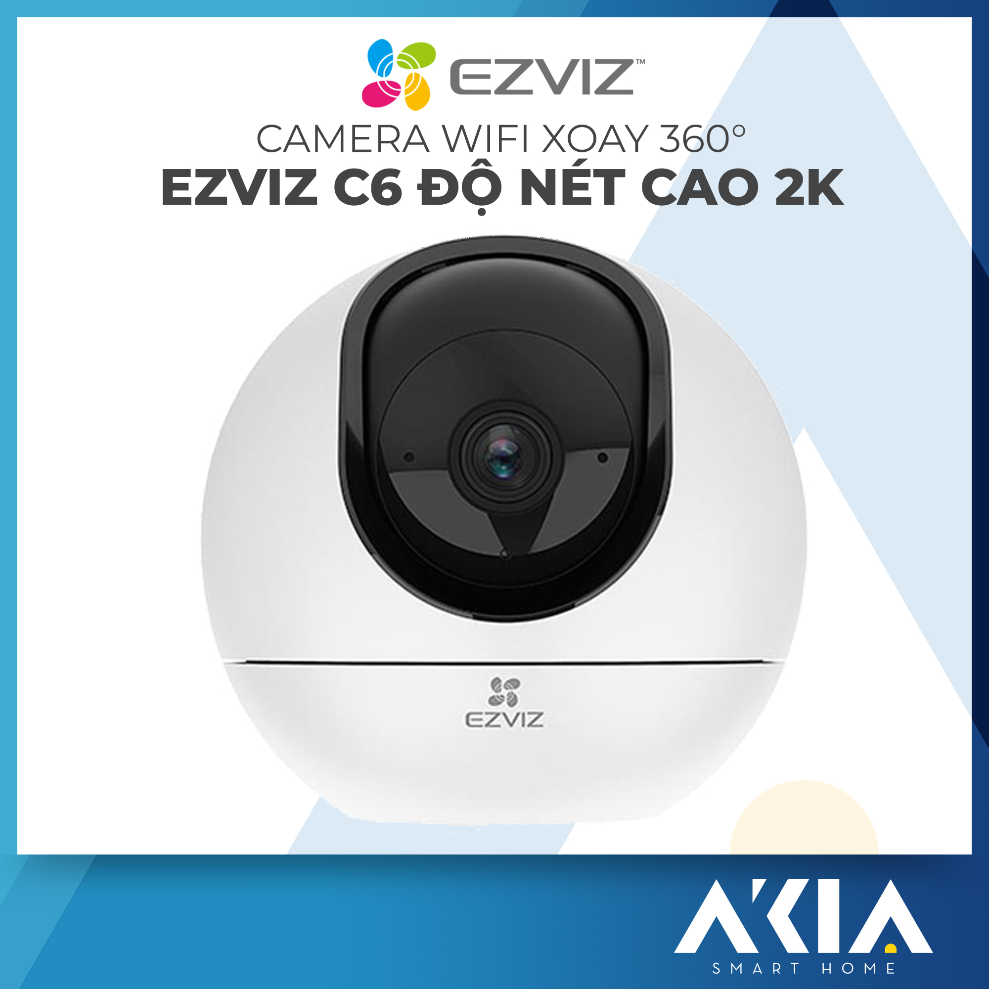 Camera Wifi EZVIZ C6, Camera xoay 360 Độ Phân Giải 2K+, Hỗ trợ băng tần kép, Đàm Thoại 2 Chiều, Tự Động Thu Phóng Chuyển Động, Điều khiển và nhận dạng bằng hành động vẫy tay - Hàng Chính Hãng