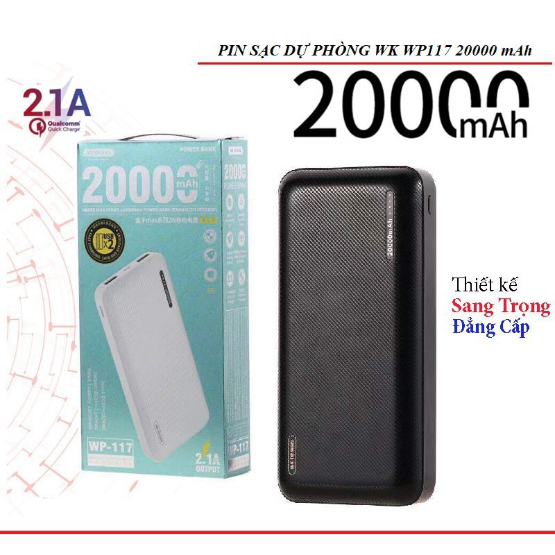 Sạc Dự Phòng 20000mah có thể sạc được tới 2 thiết bị cùng lúc.Bộ Pin Dự Phòng Du Lịch Dài Ngày ,Cắm Trại -Hàng chính hãng (giao màu ngẫu nhiên )