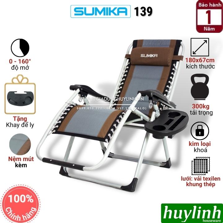 Ghế xếp gấp thư giãn Sumika 139 - 189x67cm - Tải trọng 300kg - Hàng chính hãng