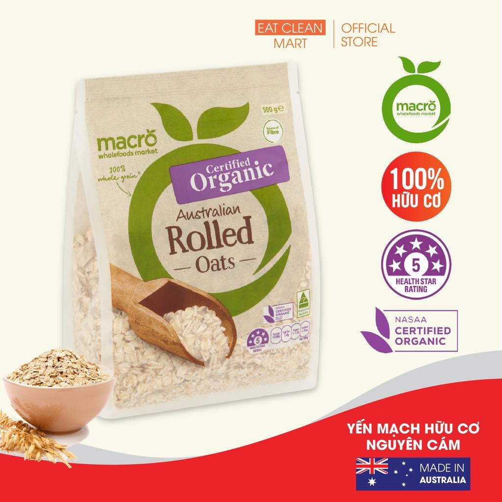 Yến mạch Hữu Cơ Nguyên Cám - Macro Organic Rolled Oats 500g