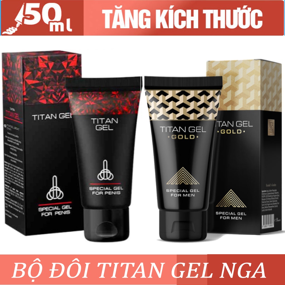 Bộ Đôi Titan Gel Đỏ + Titan Gel Gold Tăng Kích Thước - Hàng Chuẩn Nga