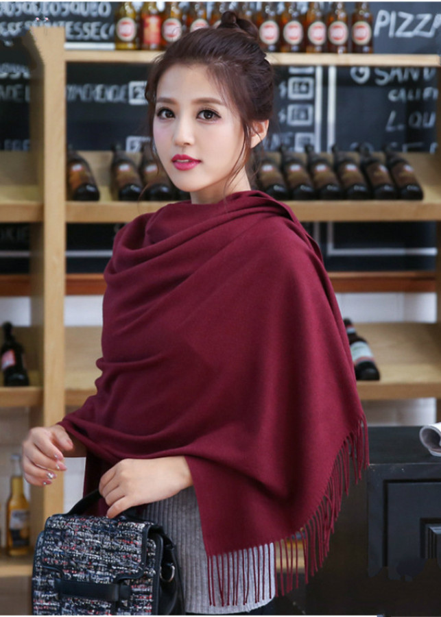 Khăn choàng cổ cashmere một màu 10