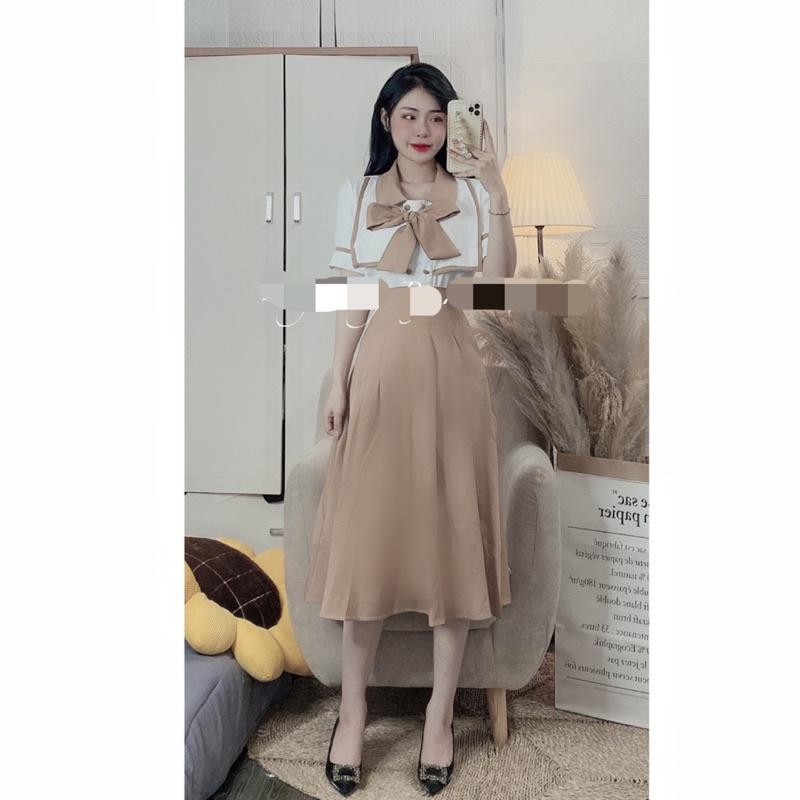 Set váy nơ cổ