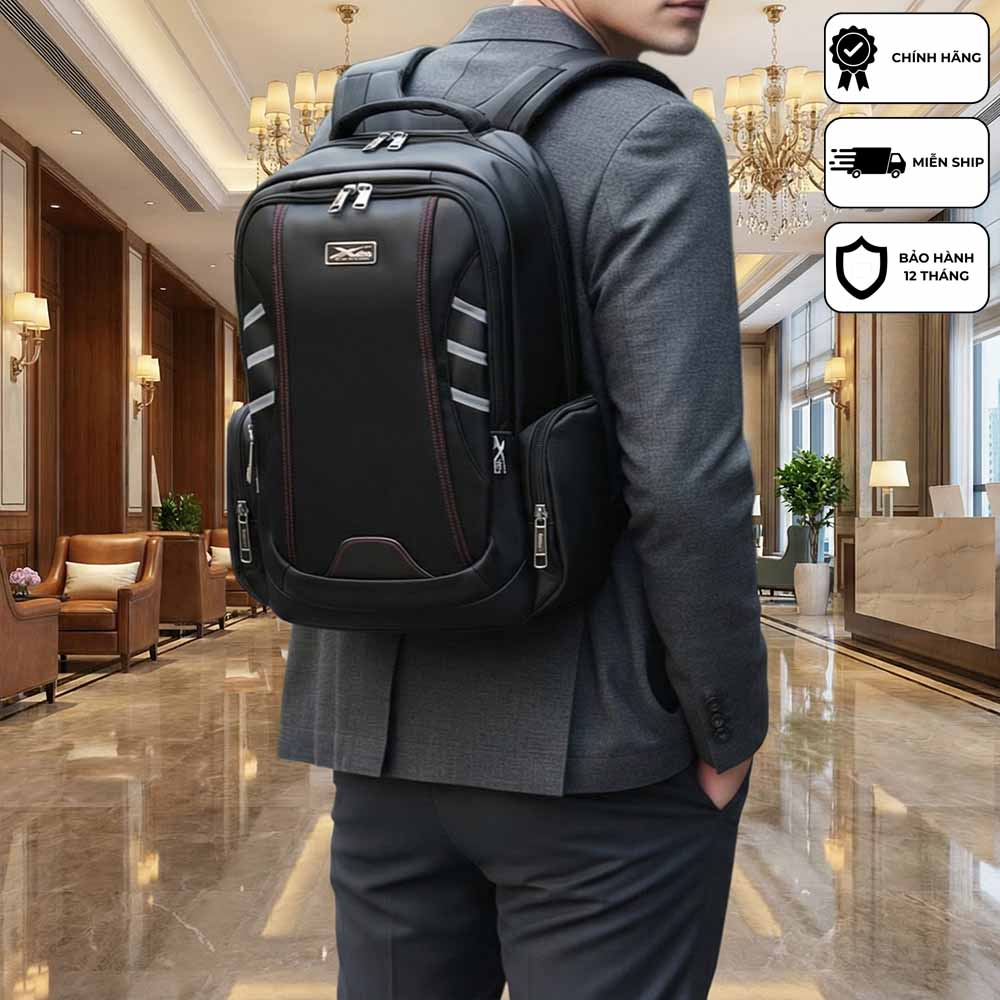 Balo nam cao cấp chống nước đựng laptop 17 inch Xbags DarkEagle Xb 2008 balo công sở đi làm công tác du lịch thời trang sang trọng đẳng cấp tiện dụng hiện đại!