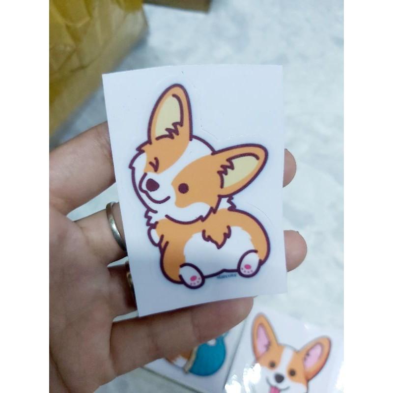 BST Tem Decal Sticker Chú Chó Cute Dán Điện Thoại, Nón, Xe