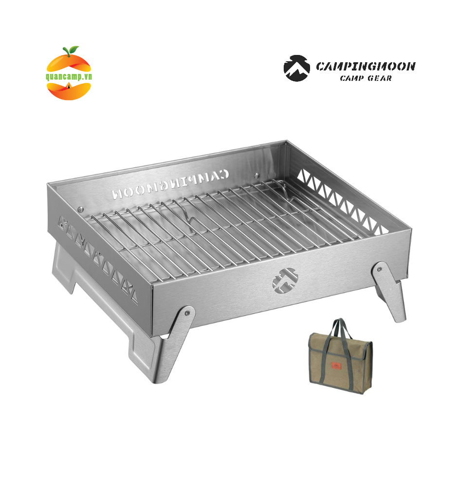 Bếp củi gấp gọn thép không gỉ Campingmoon MT-6-LT