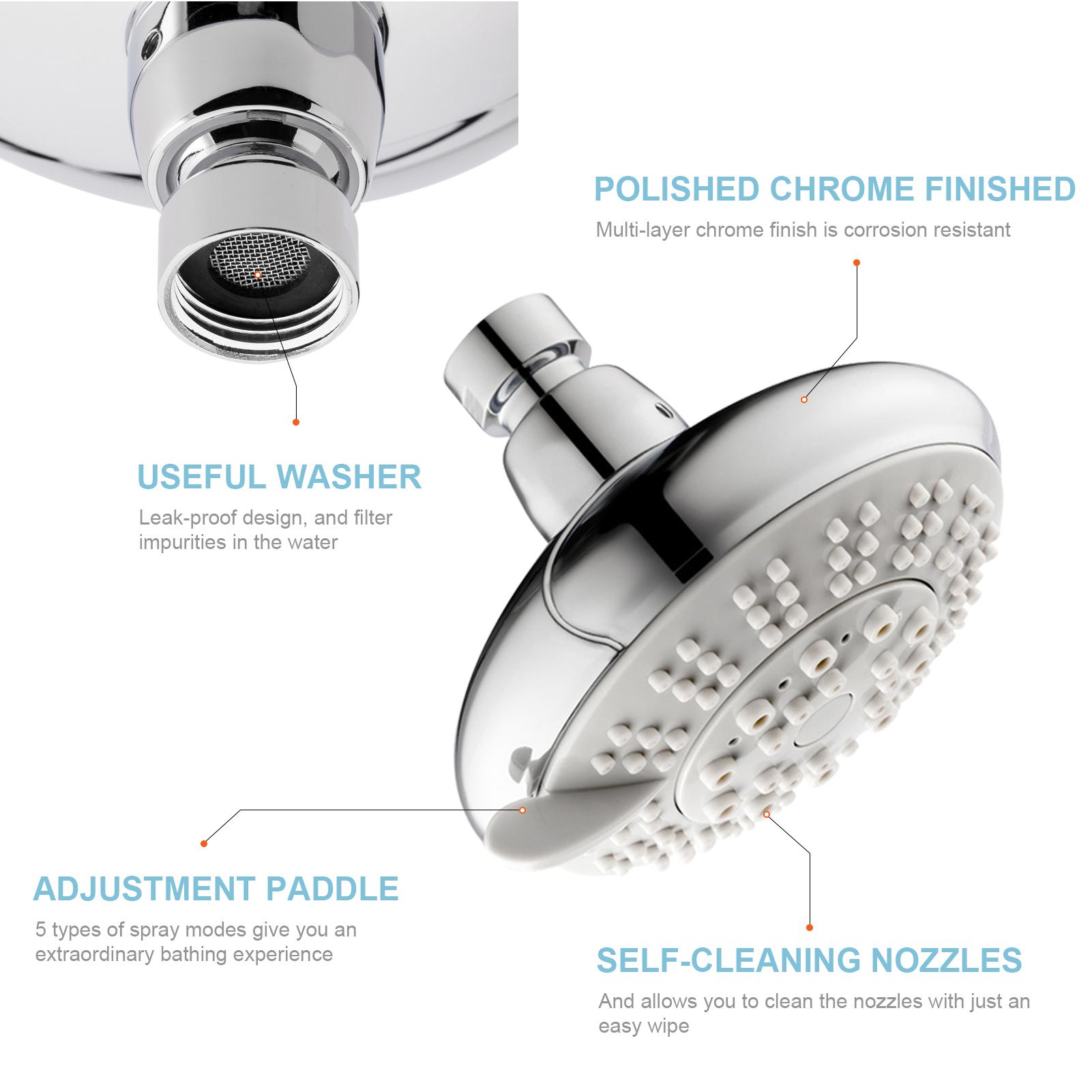 Vòi sen 5 chế độ và giá đỡ vòi hoa sen