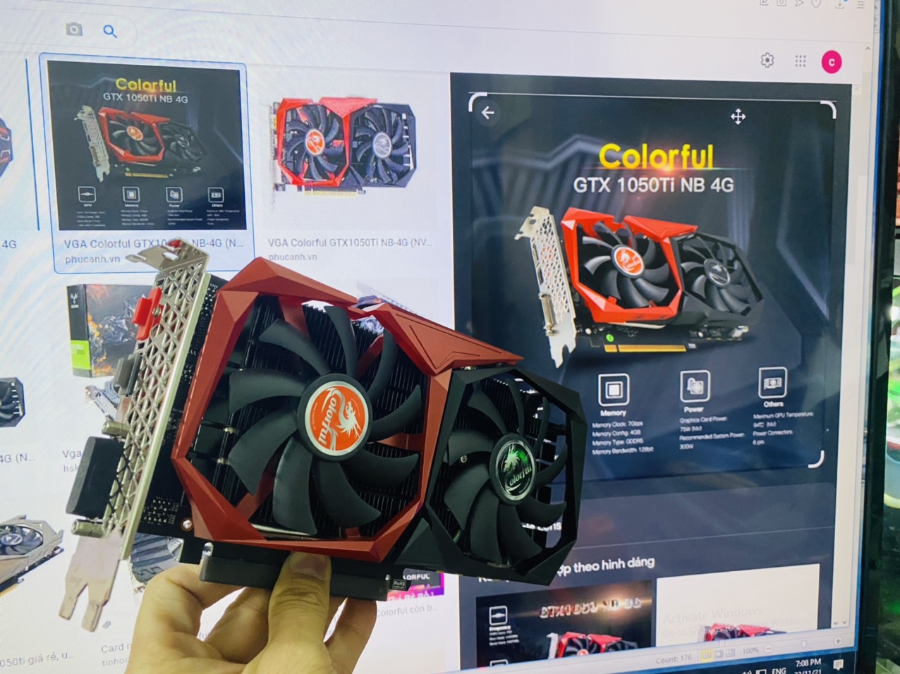 VGA (Cạc màn hình) Colorful Geforce GTX 1050Ti NB 4GB/DDR5/2AN- HÀNG CHÍNH HÃNG