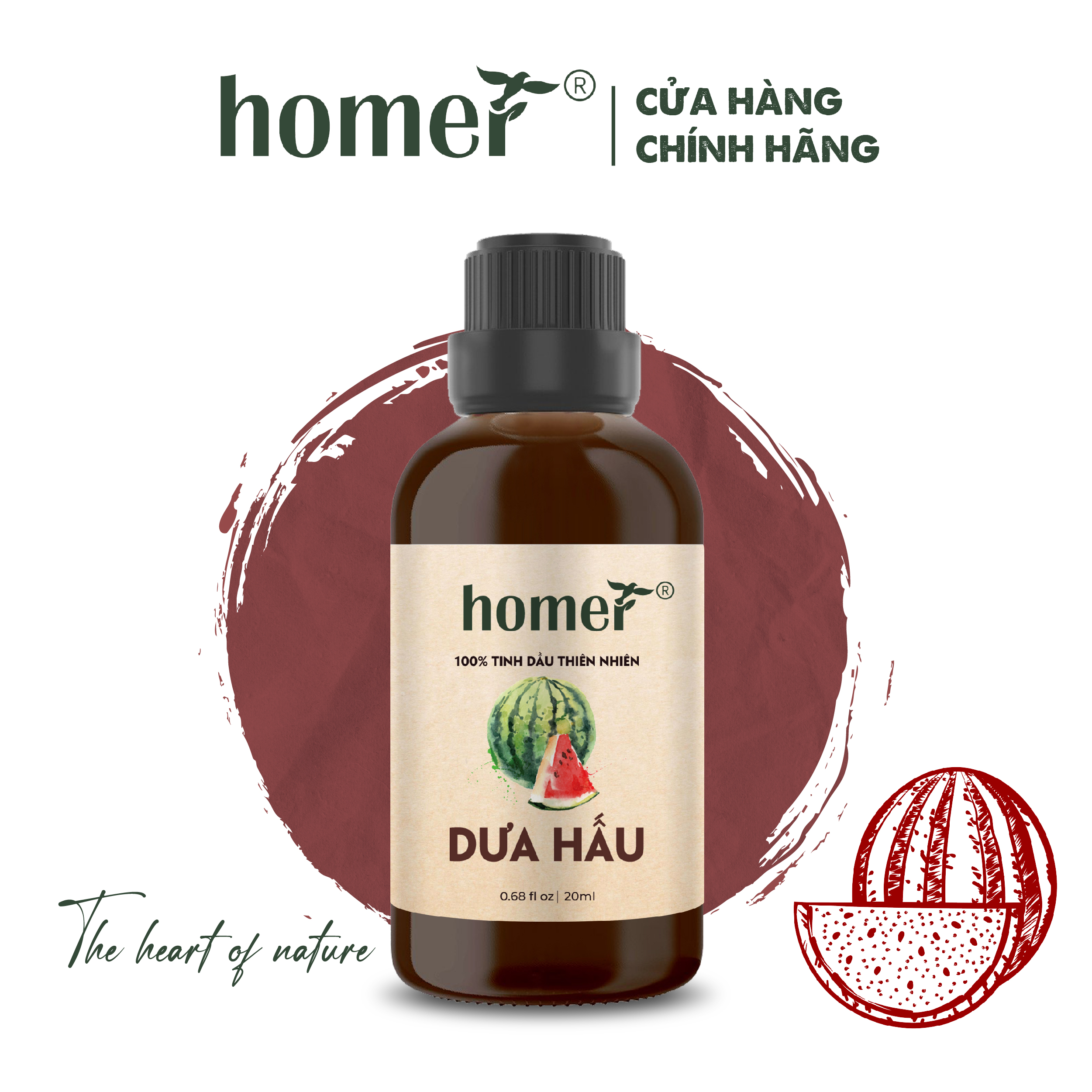 Tinh Dầu Dưa Hấu Homer 100ML - Tinh Dầu Xông Thơm Phòng, Thư Giãn Khử Mùi - Tinh Dầu Trái Cây Thiên Nhiên