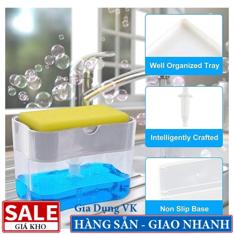 Hộp Đựng Nước Rửa Chén Và Miếng Rửa Chén Bát 2 in 1