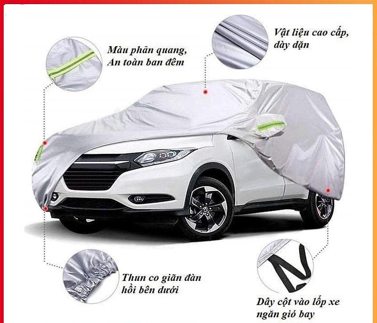Bạt Phủ Ô Tô VINFAST FADIL, LUX A 2.0, LUX SA 2.0, Chất Liệu Bạt Tráng Nhôm 3 lớp,  có phản quang