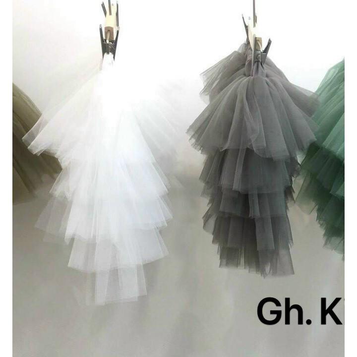 Chân váy voan tầng cho bé gái phối đồ đẹp phong cách Hàn Quốc size 8-30kg chất voan lụa mềm