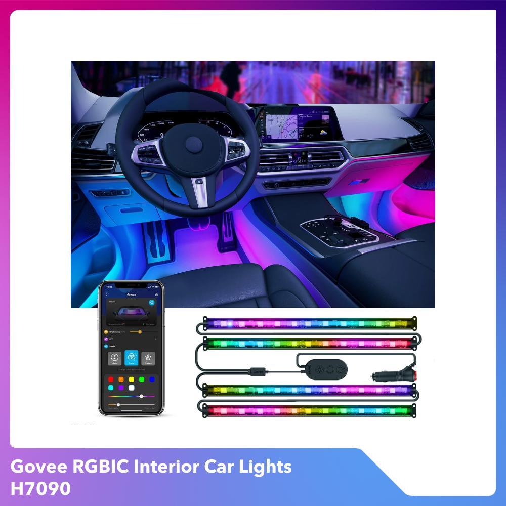 Dây Đèn LED trang trí nội thất ô tô Govee RGBIC Interior Car Lights H7090 | Điều khiển qua App và Remote, nháy theo nhạc