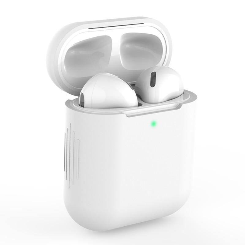 Vỏ Bảo Vệ Hộp Sạc Tai Nghe Airpod 1/2 Bằng Silicone Thiết Kế Trơn Nhiều Màu Chống Va Đập