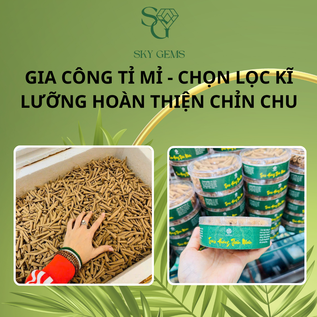 Nụ Trầm Hương Loại VIP – Hộp 100 Nụ – Trầm Tự Nhiên, Hương Trầm Ấm, Sạch – Thanh Lọc Không Gian