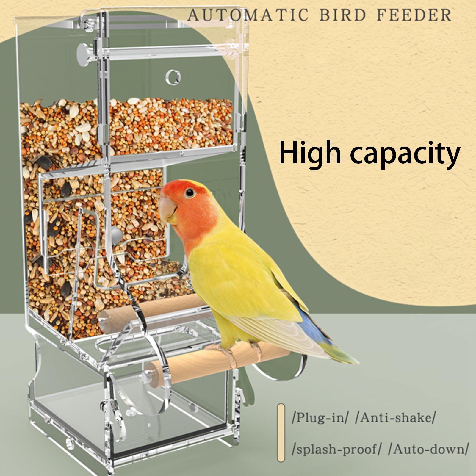 Bird Feeder Cage Hanging Transparent Food Dish Acrylic for Canaries