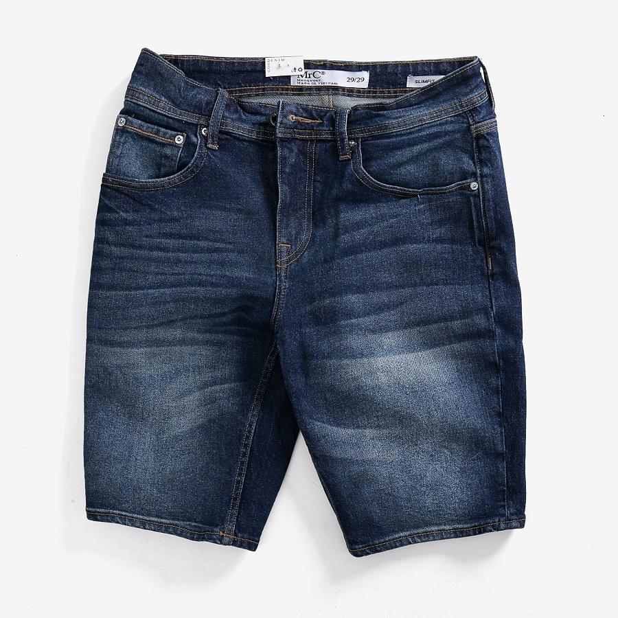 Quần short jean nam trơn MRC chất cotton cao cấp form ôm vừa vặn tôn dáng trẻ trung - MENFIT