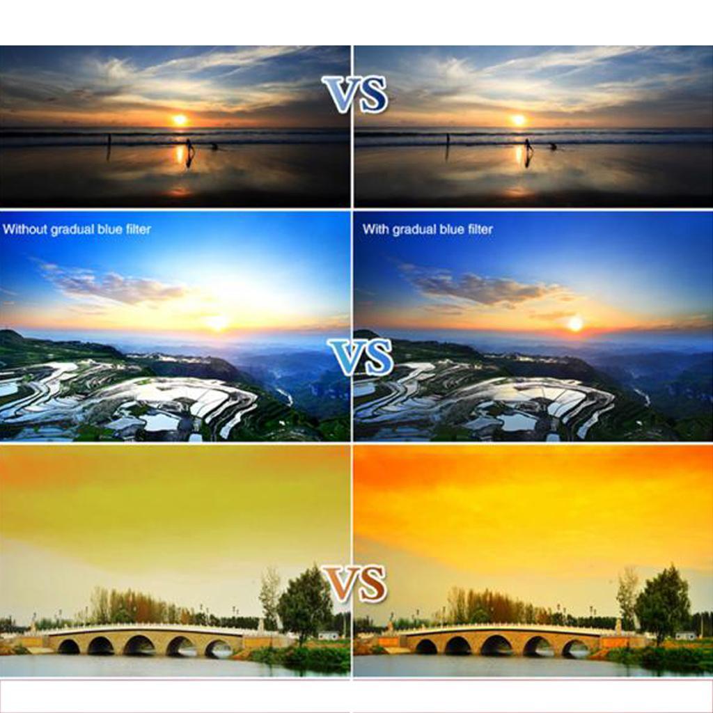 Slim Optical Graduated Color Camera Lens Filter For  Blue